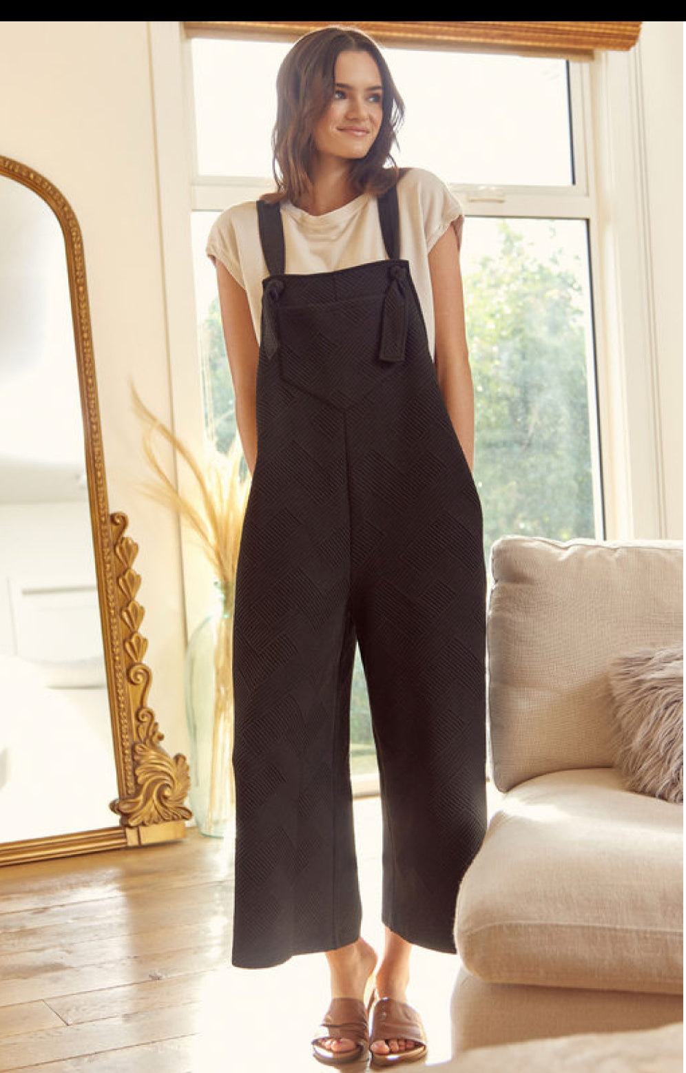 Textured Overalls