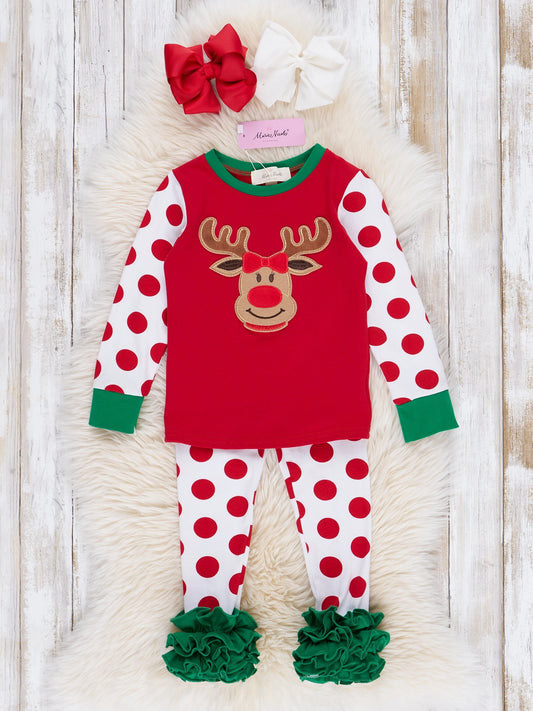 Girls Reindeer Pajamas