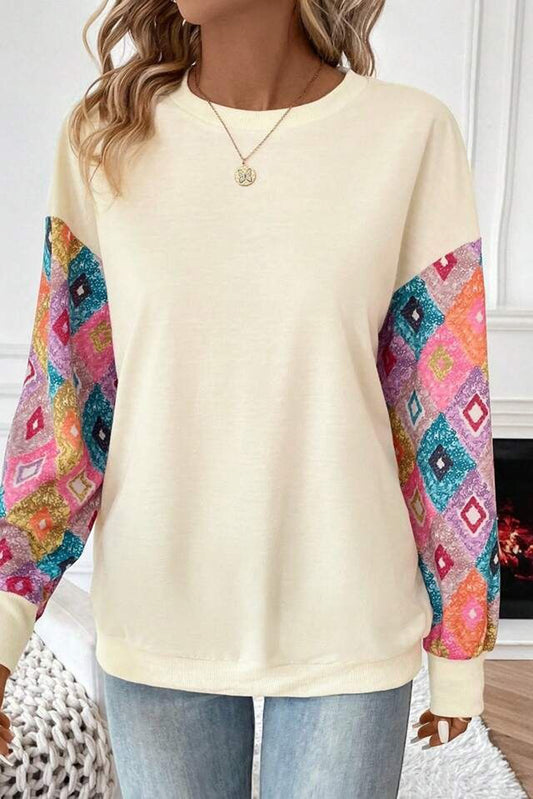 Patterned Sleeve Top