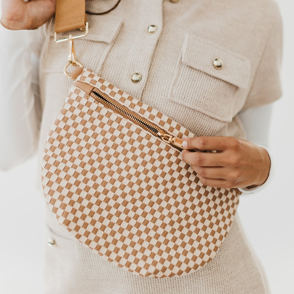 Westlyn Woven Bag - Checkered Tan